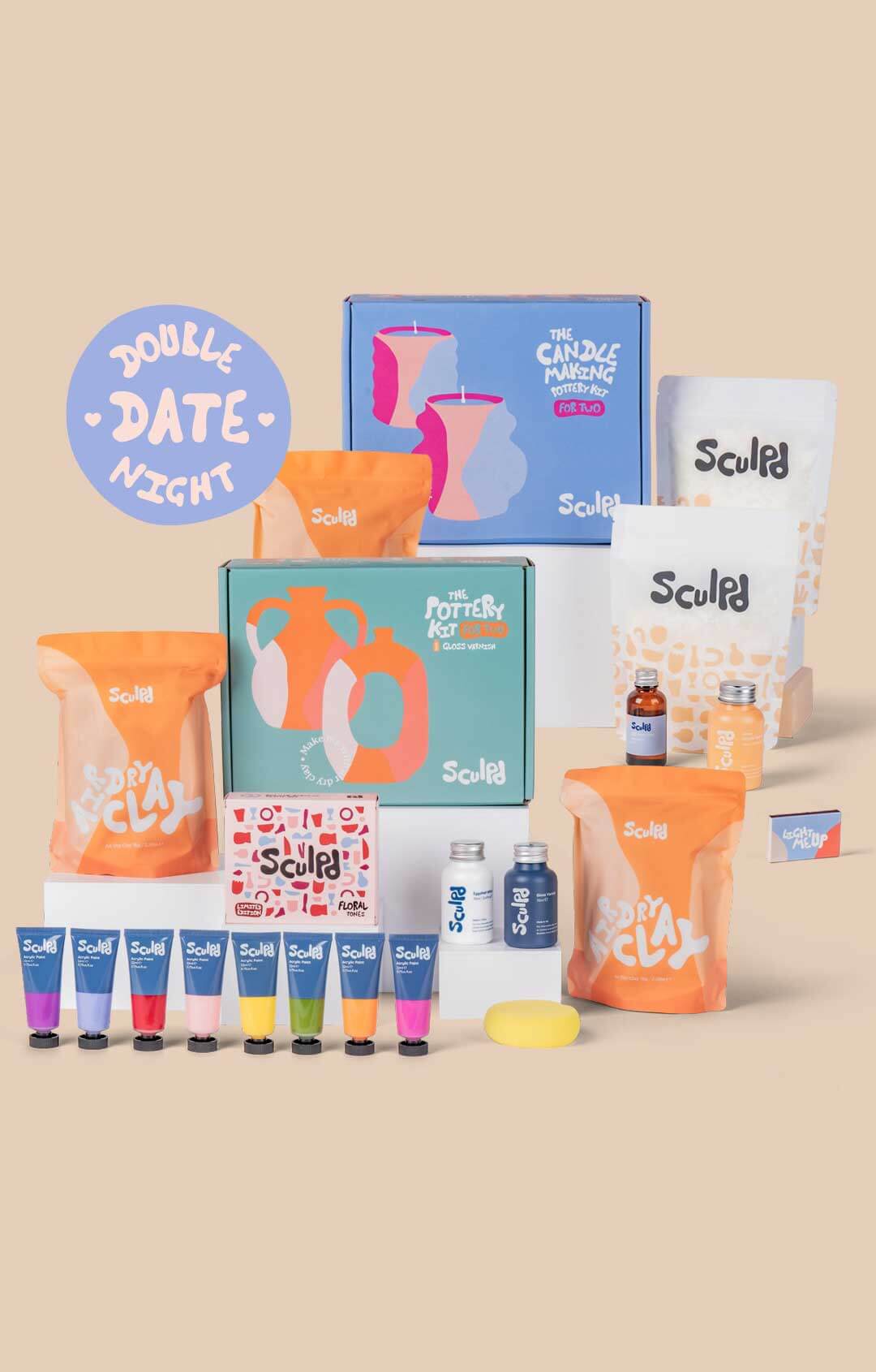 Sculpd Candle Making Kit for Two for Double Date Night Bundle