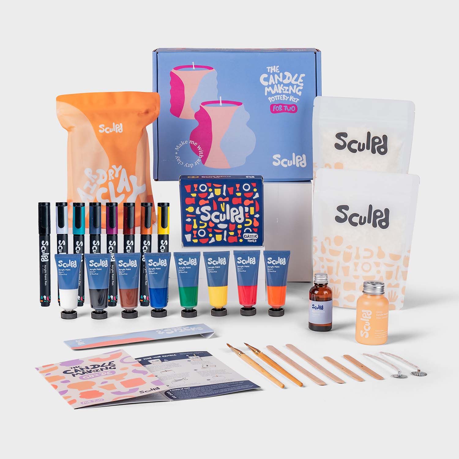 Sculpd candle making kit for two limited holiday bundle with classic paints