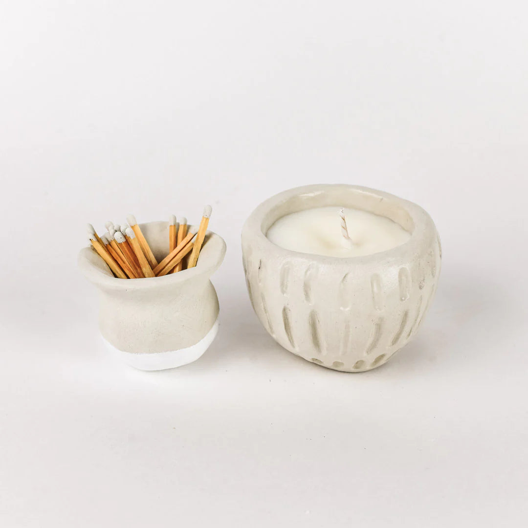 Candle and matchstick pot with Sculpd candle making kit