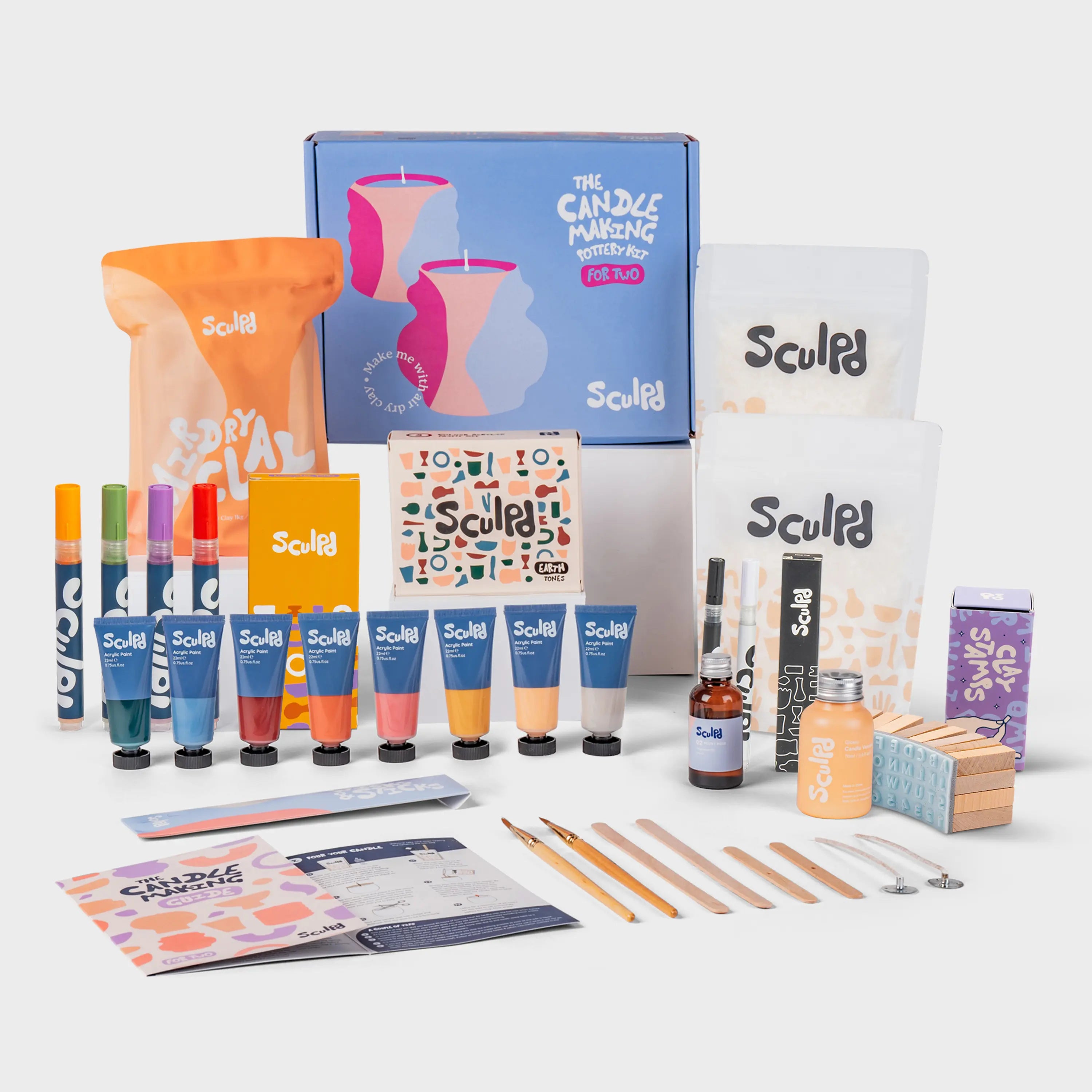Ultimate Candle Earth Paints with Bloomsbury & Fine Tip Pens and Letter Stamps