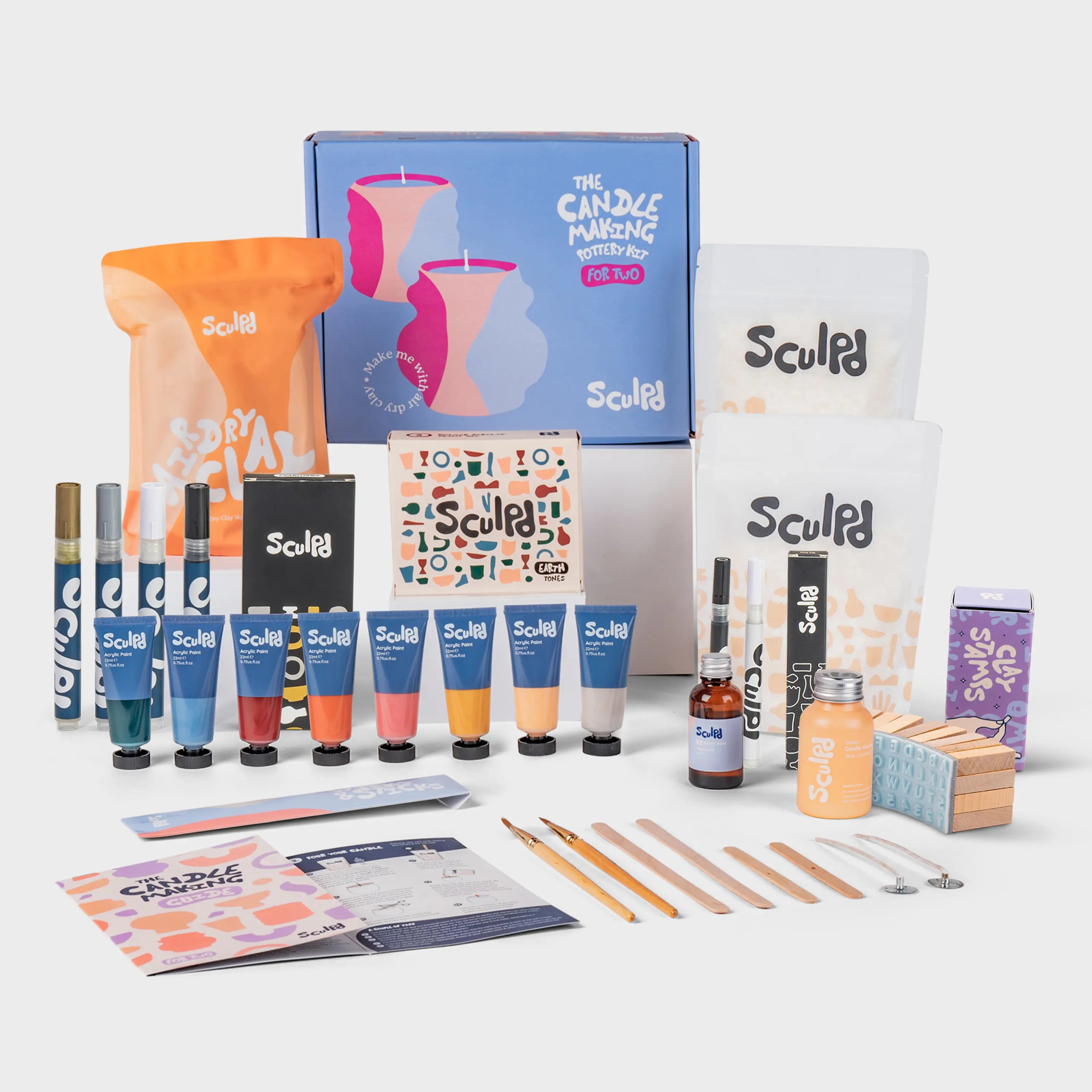 Ultimate Candle Earth Paints with Monotones and Fine Tip Pens and Letter Stamps