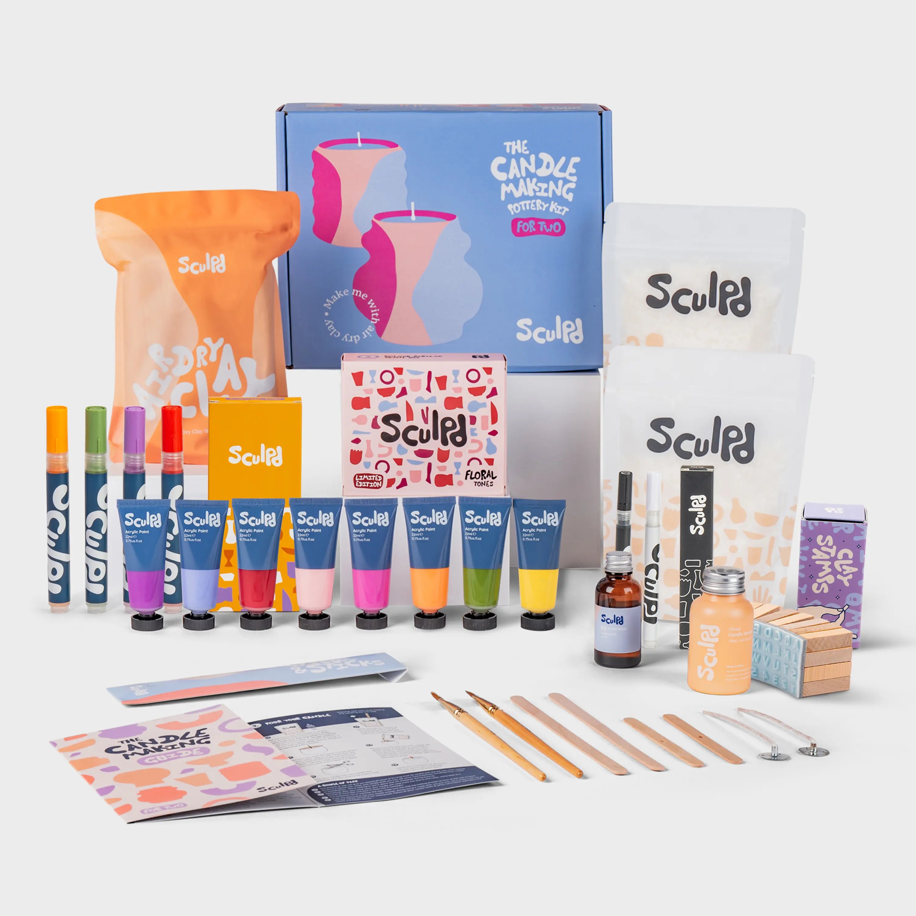Ultimate Candle Floral Paints with Bloomsbury and Fine Tip Pens and Letter Stamps