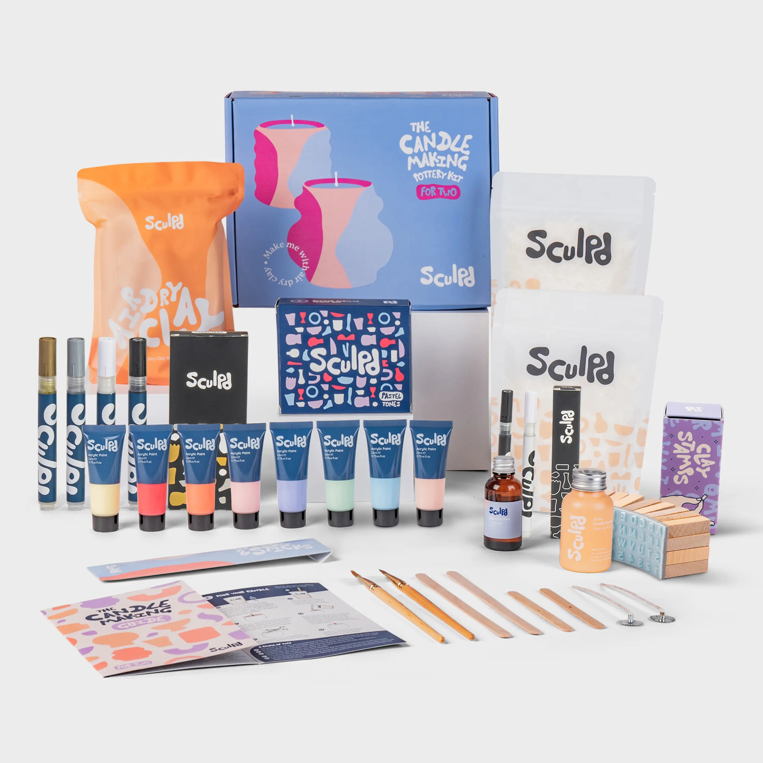 Ultimate Candle Pastel Paints with Monotones and Fine Tip Pens and Letter Stamps