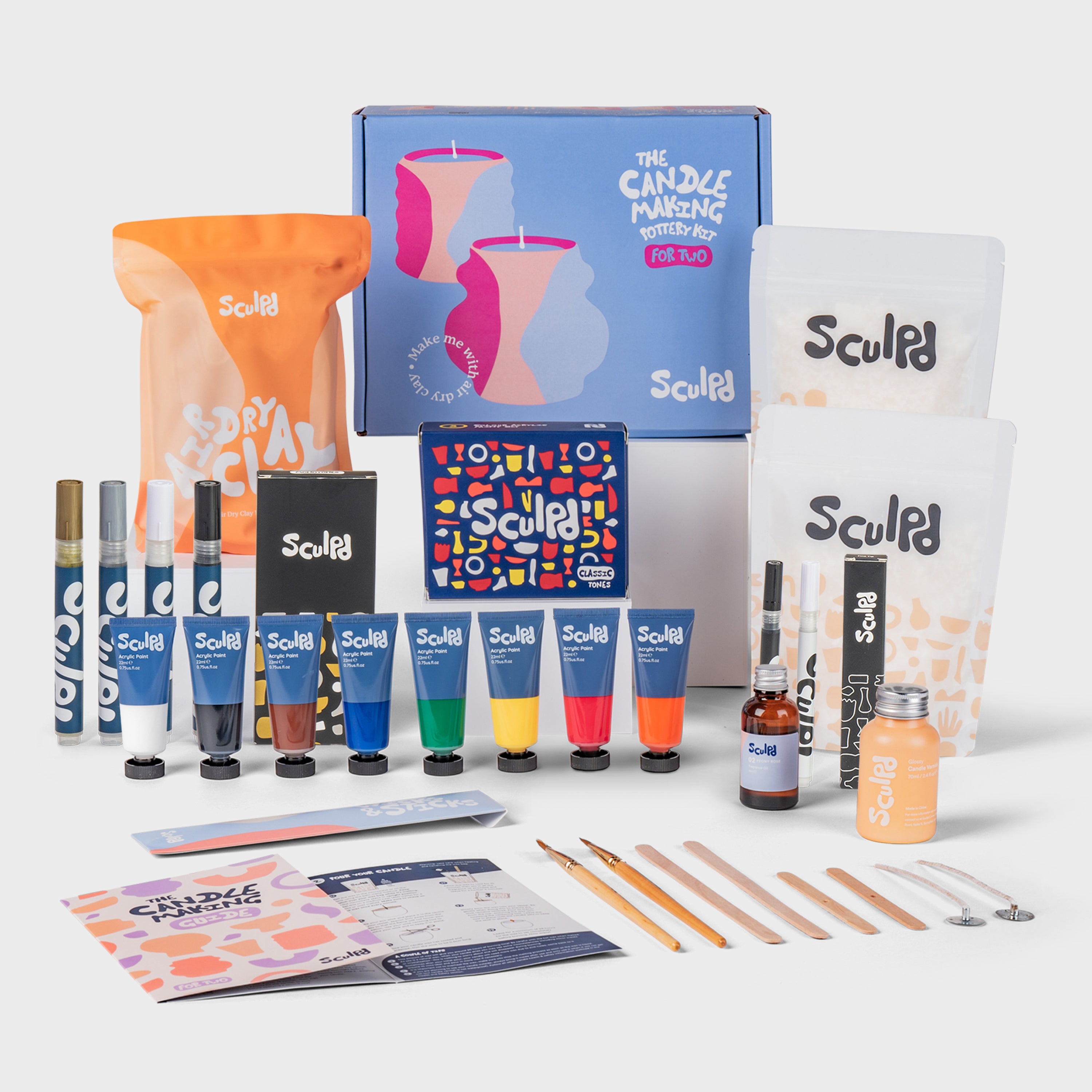Sculpd ultimate candle bundle with classic paints, Monotones pens and fine tip pens set