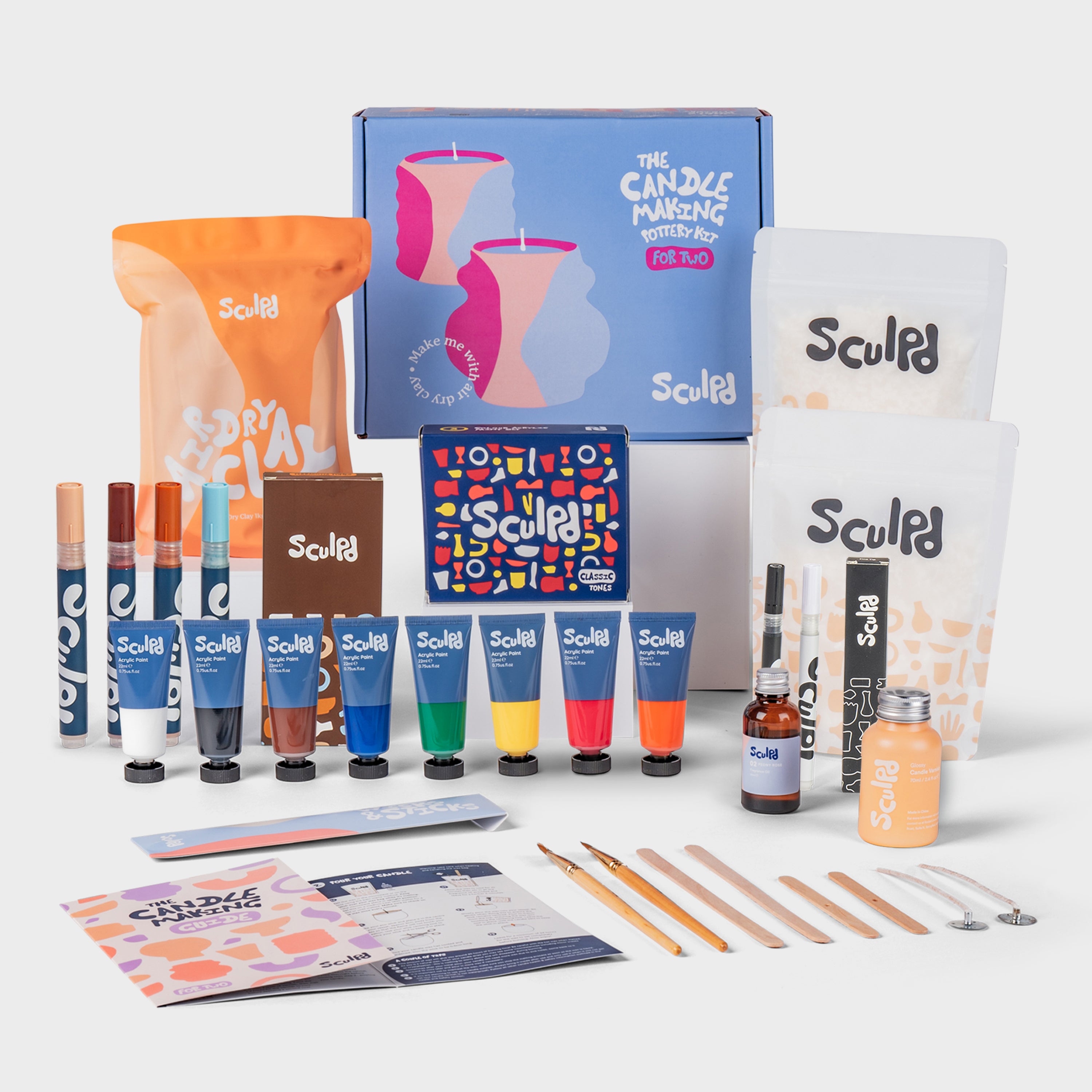 Sculpd ultimate candle bundle with classic paints, Terracotta pens and fine tip pens set