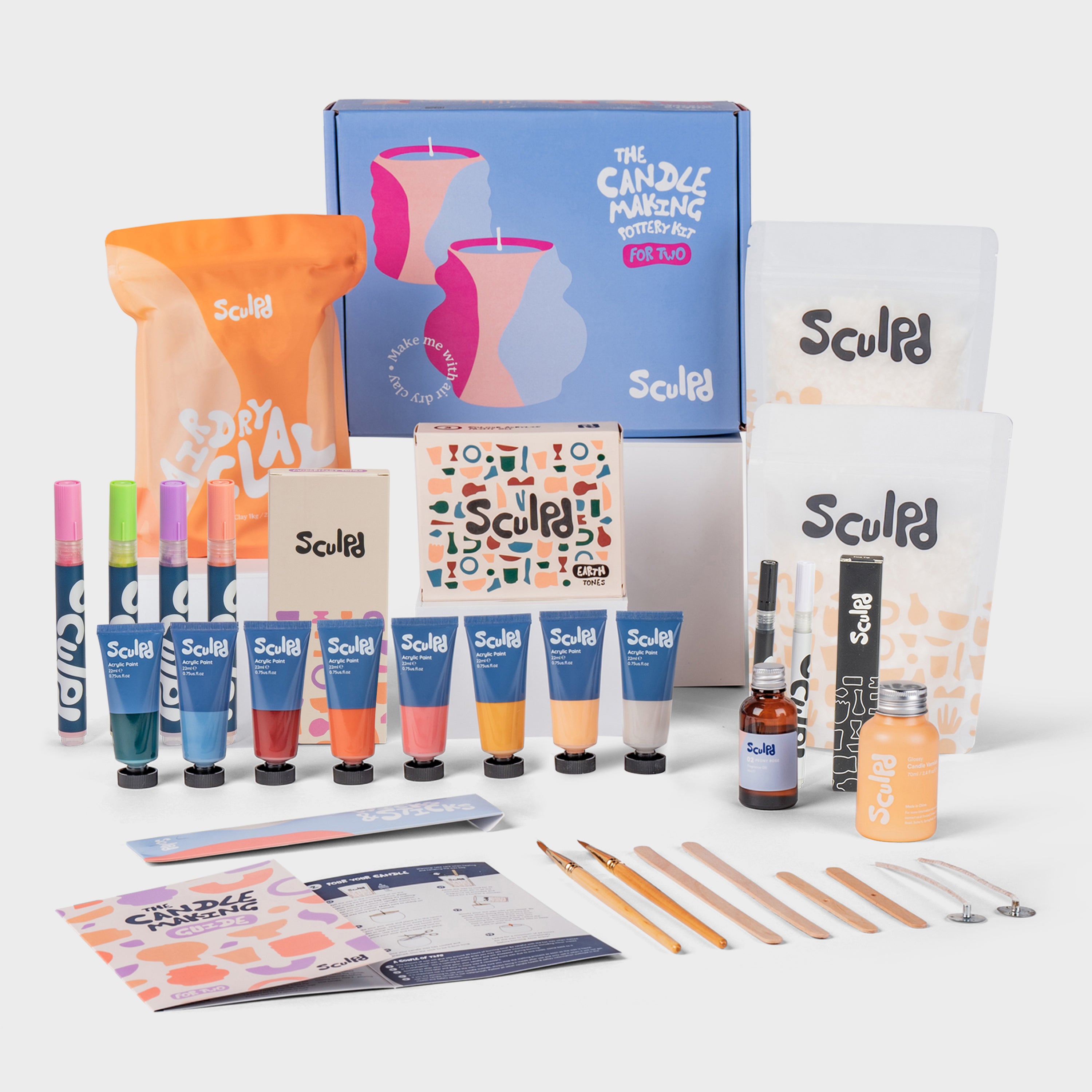 Sculpd ultimate candle bundle with earth paints, Modernist pens and fine tip pens set