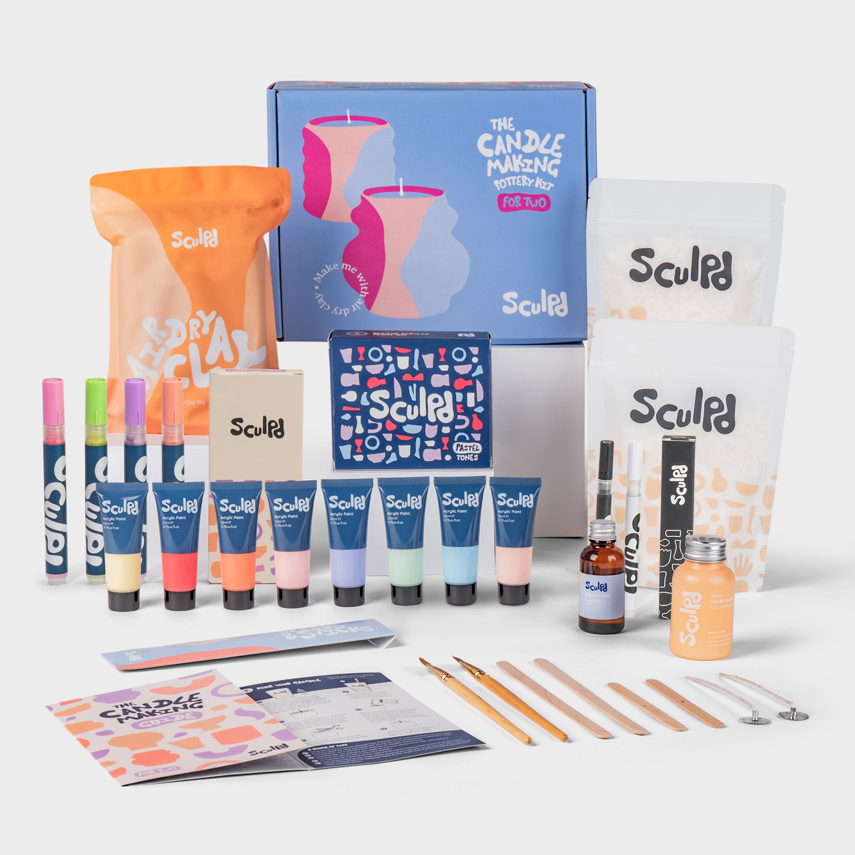 Sculpd ultimate candle bundle with pastel paints, Modernist pens and fine tip pens set